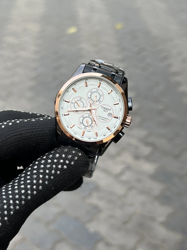 Tisso_t 1853 Chain Black Rose Gold White