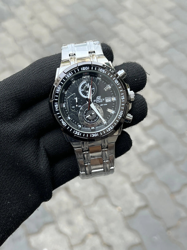 Edific_e Casio Silver Black