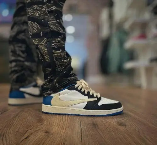 Nikee Air Jordan Retro 1 Low Fragment X Travis Scott WOMEN S (SEMI UA)With PLASTIC PACKING