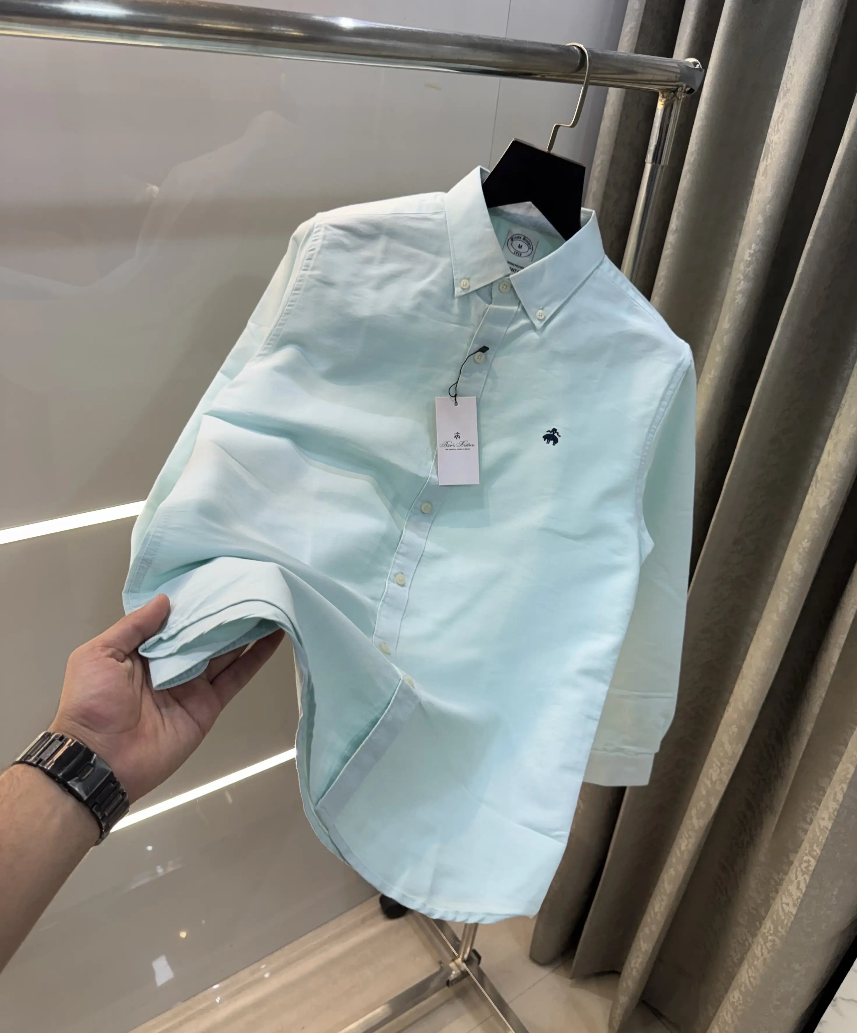 Brooks Brother Aqua Green Oxford Premium Shirt Main image
