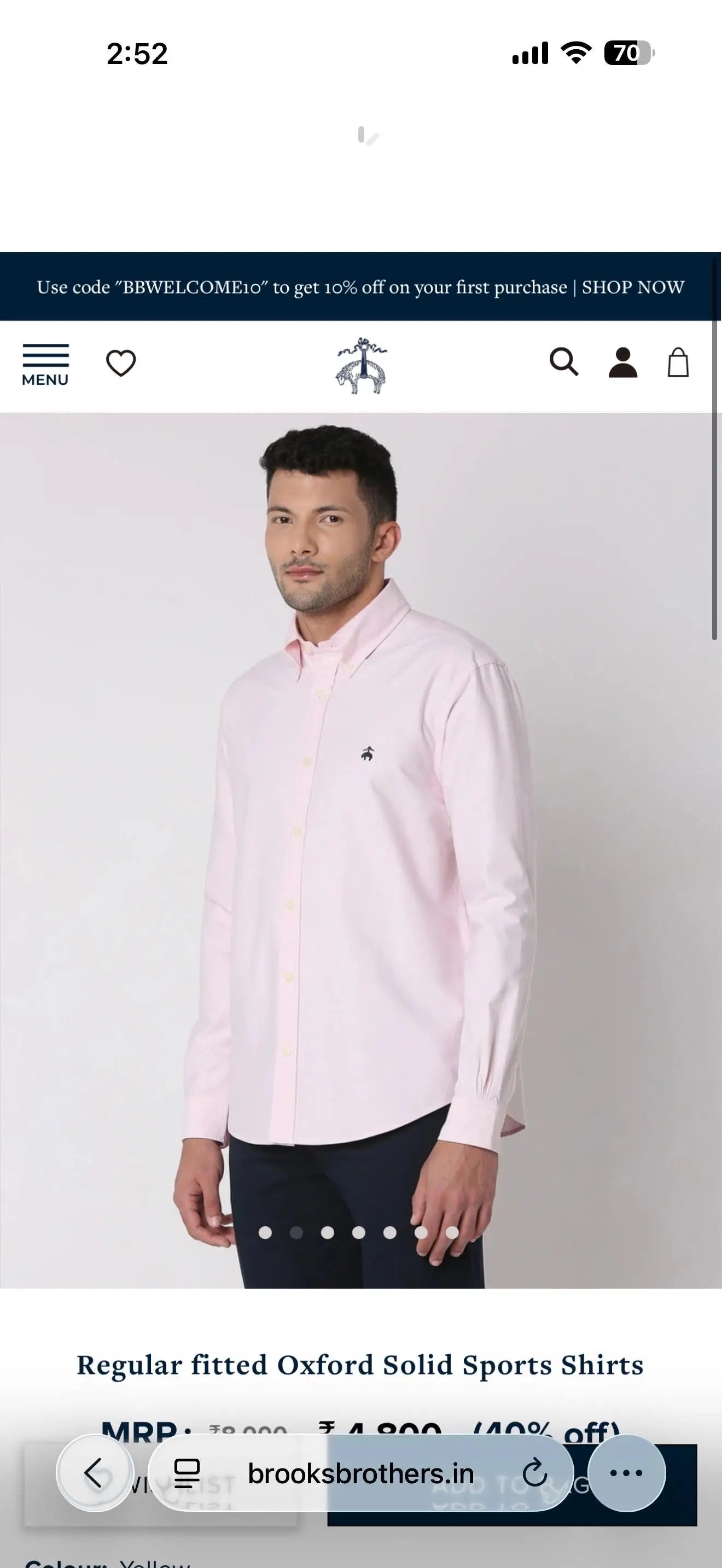 Brooks Brother Pink Oxford Premium Shirt Main image