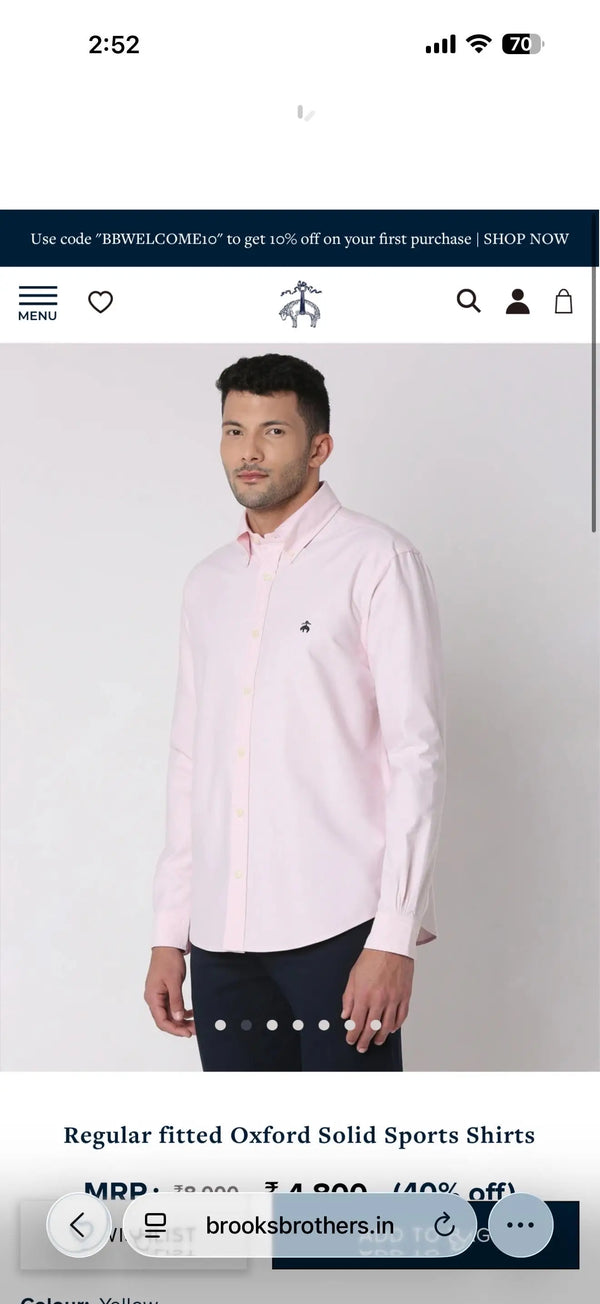 Brooks Brother Pink Oxford Premium Shirt