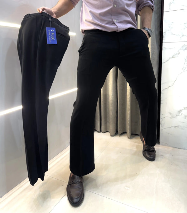 Ralp h  Lauren Jet Black Imported Boot Cut Trouser