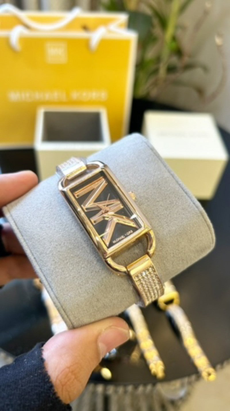 Michael Kors womens rosegold black