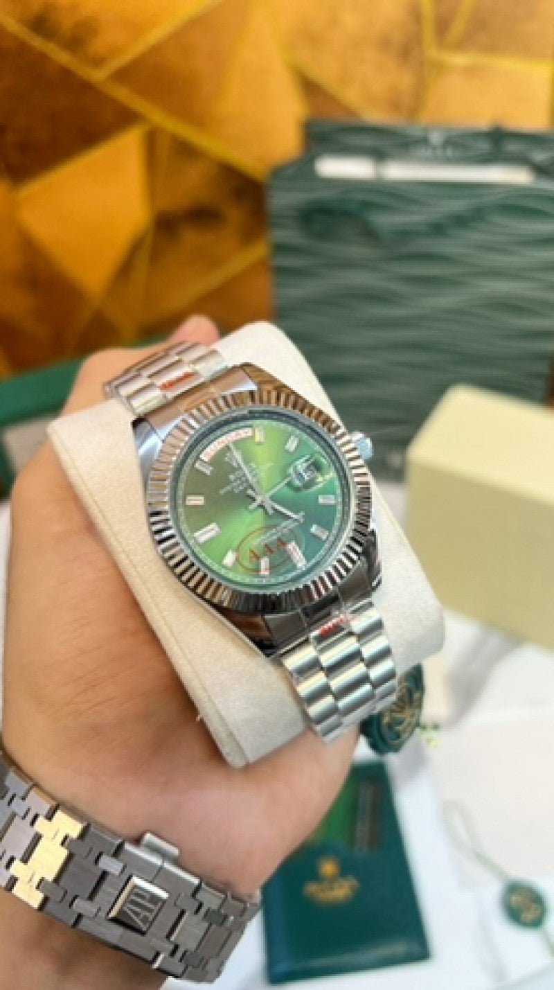 Rolex Day Date Diamond Silver/Green