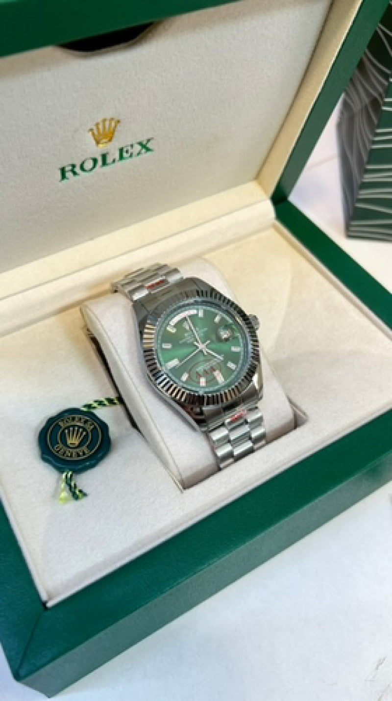 Rolex Day Date Diamond Silver/Green