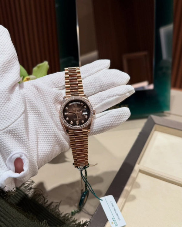 Rolex Day Date Diamond Rosegold/Bro