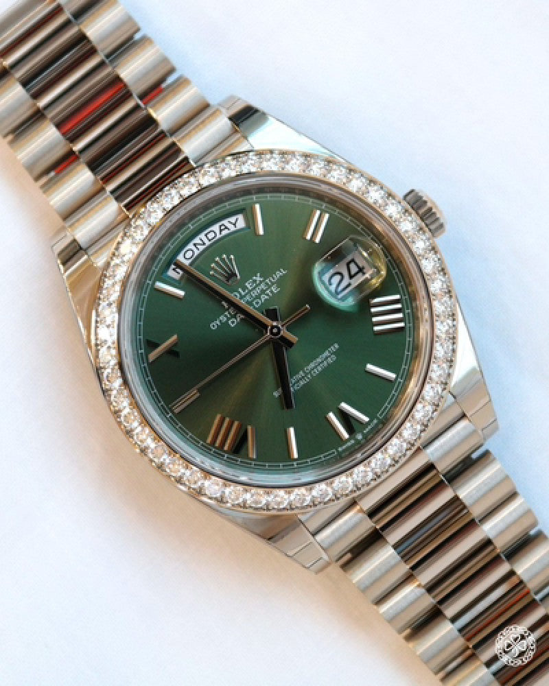 Rolex Day Date Diamond Silver/Green