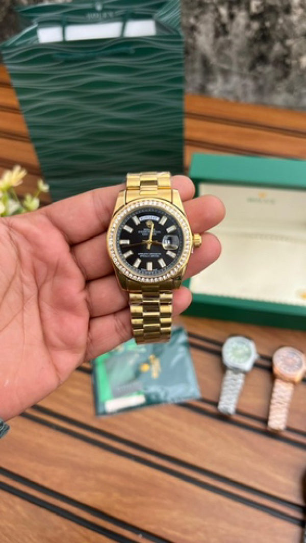 Rolex Day Date Diamond Gold/Black d