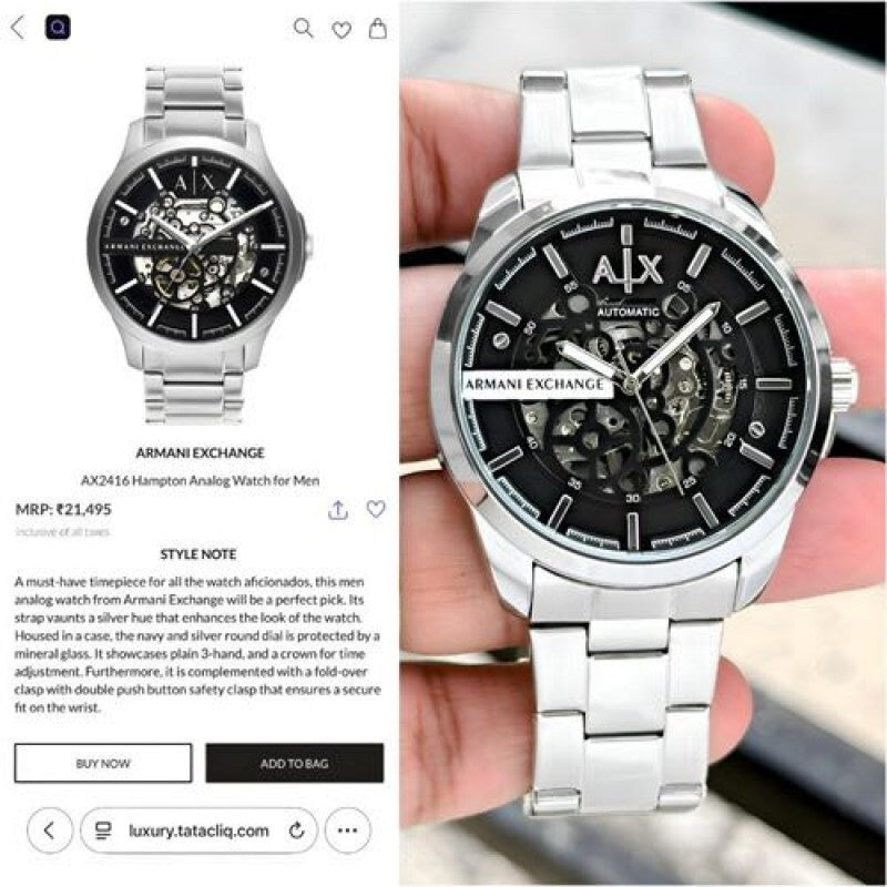 Armani Exchange Skeleton Automatic