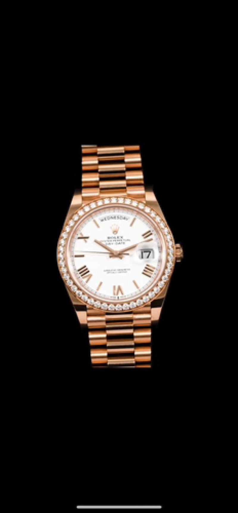 Rolex Day Date Diamond Rosegold/Whi