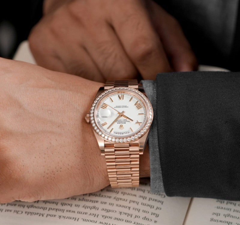 Rolex Day Date Diamond Rosegold/Whi