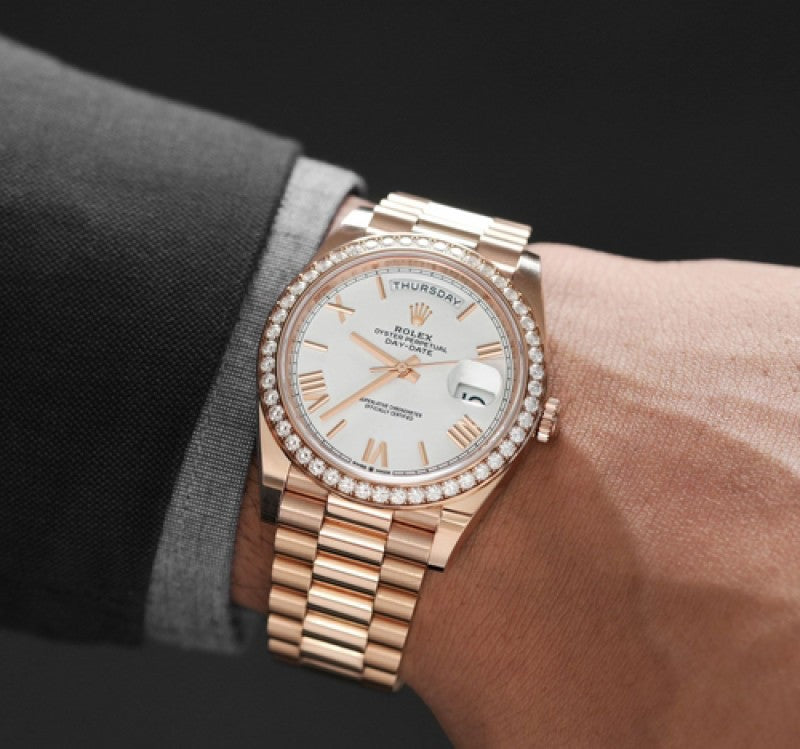 Rolex Day Date Diamond Rosegold/Whi