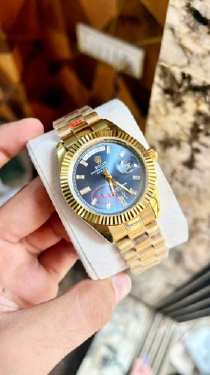 Rolex Day Date Diamond Gold/Blue di