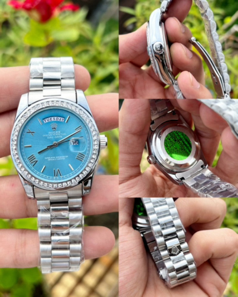 Rolex Day Date Diamond Silver/Sky B