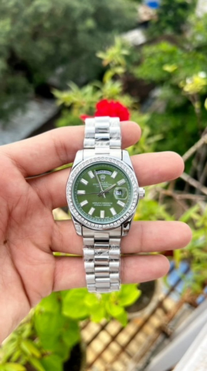 Rolex Day Date Diamond Silver/Green Secondary image