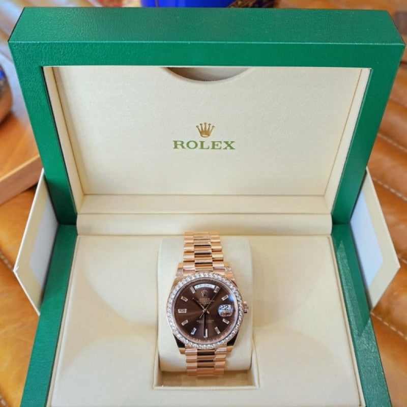 Rolex Day Date Diamond Rosegold/Bro