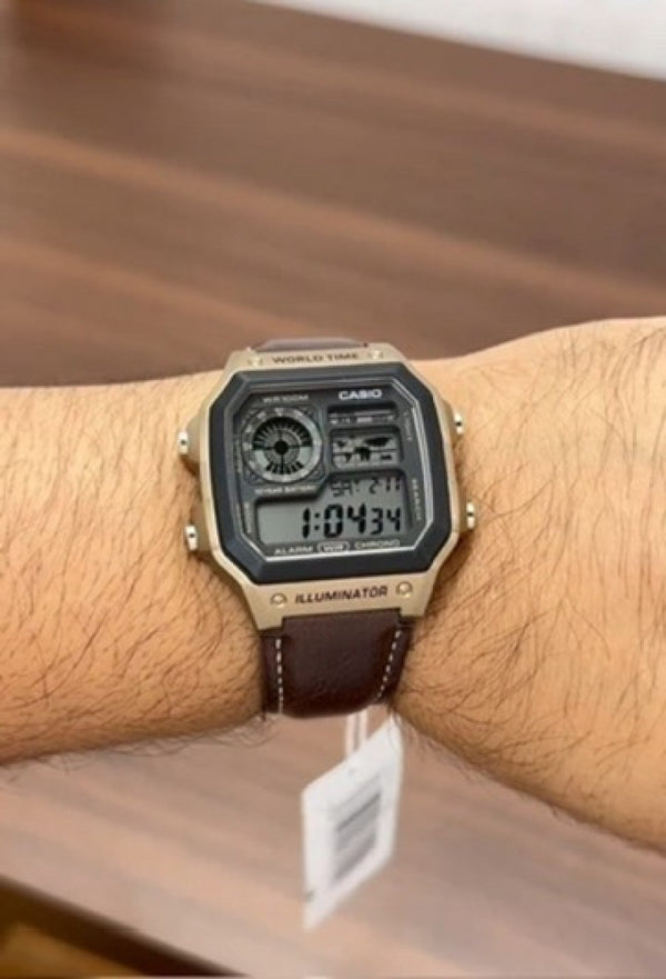 CASIO 1200 leather strap metal body