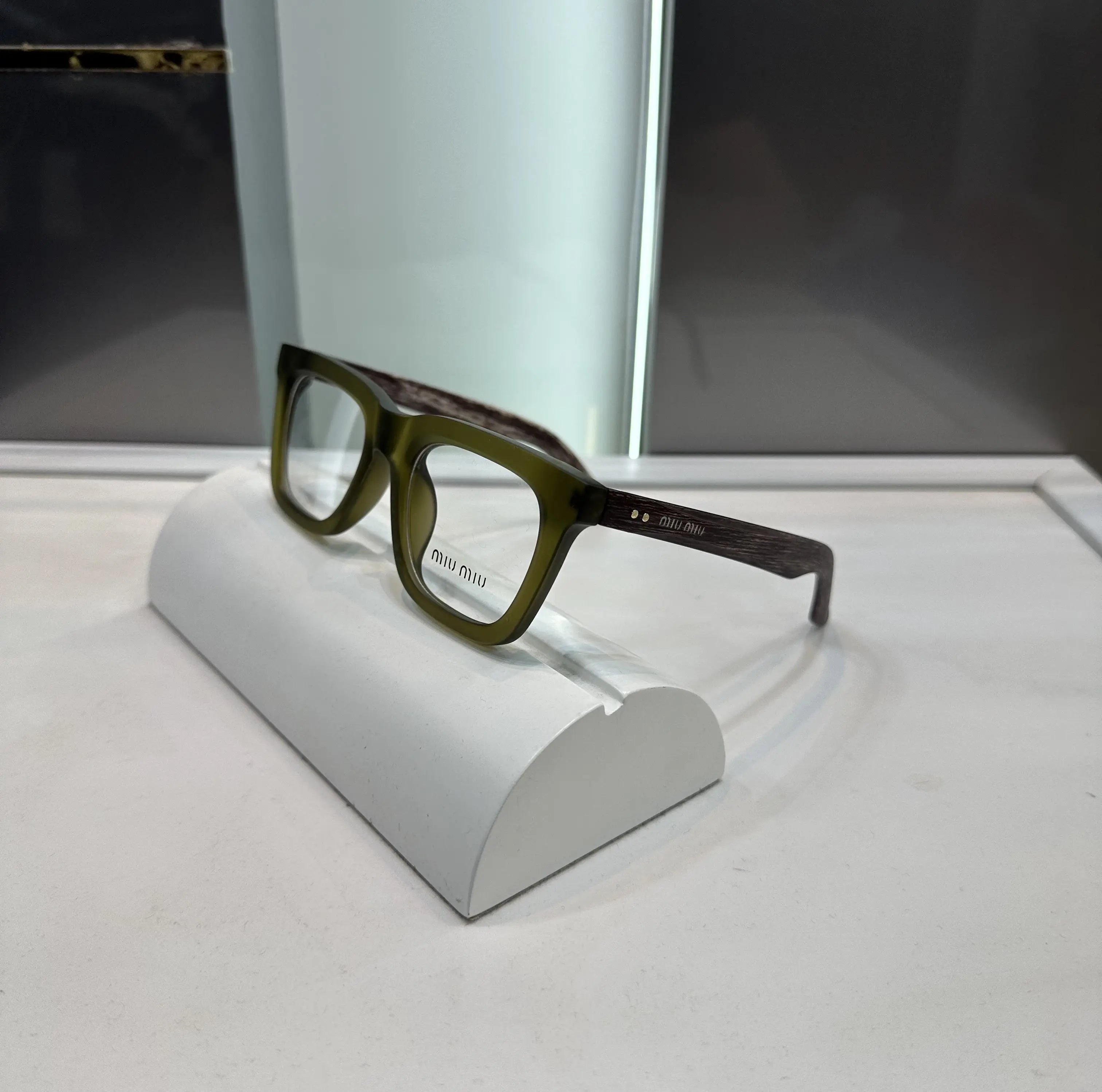 Miu Miu Green Wooden Premium Glasses 5189