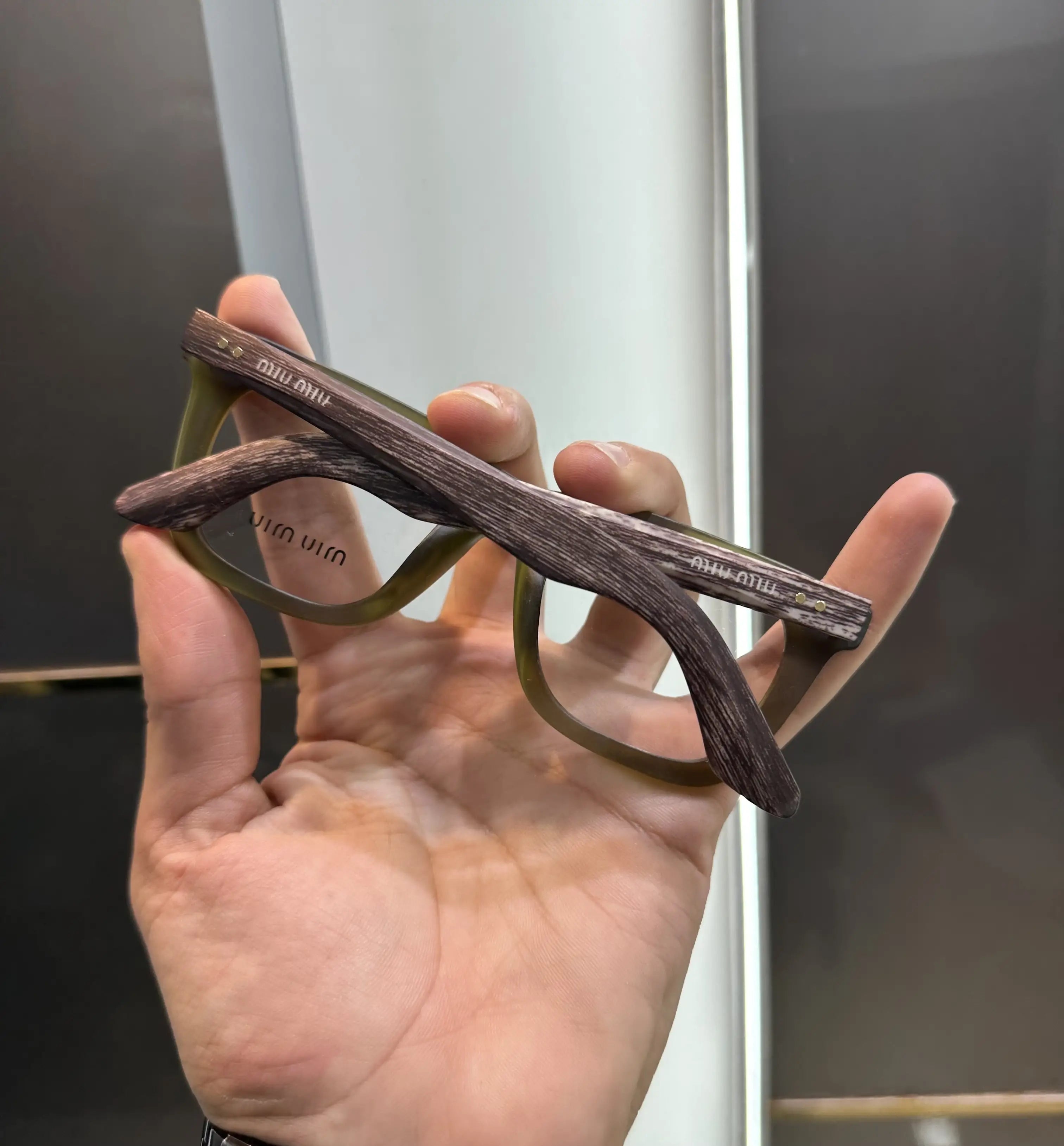 Miu Miu Green Wooden Premium Glasses 5189