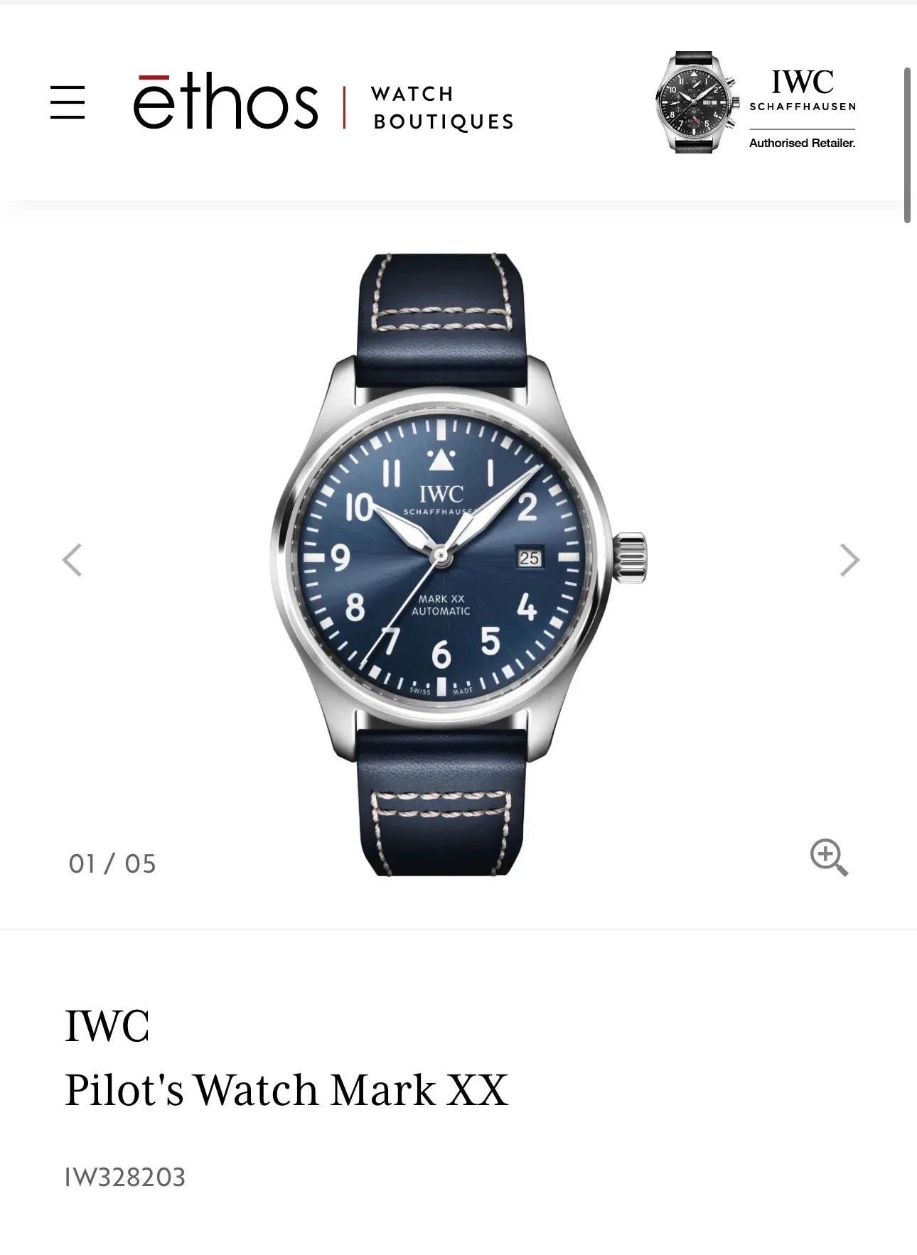 IWC Pilot's Watch Mark XX IW328203 Main image