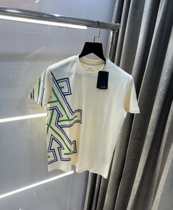 Arman i Exchange Cream Logo Print Imported T-Shirt