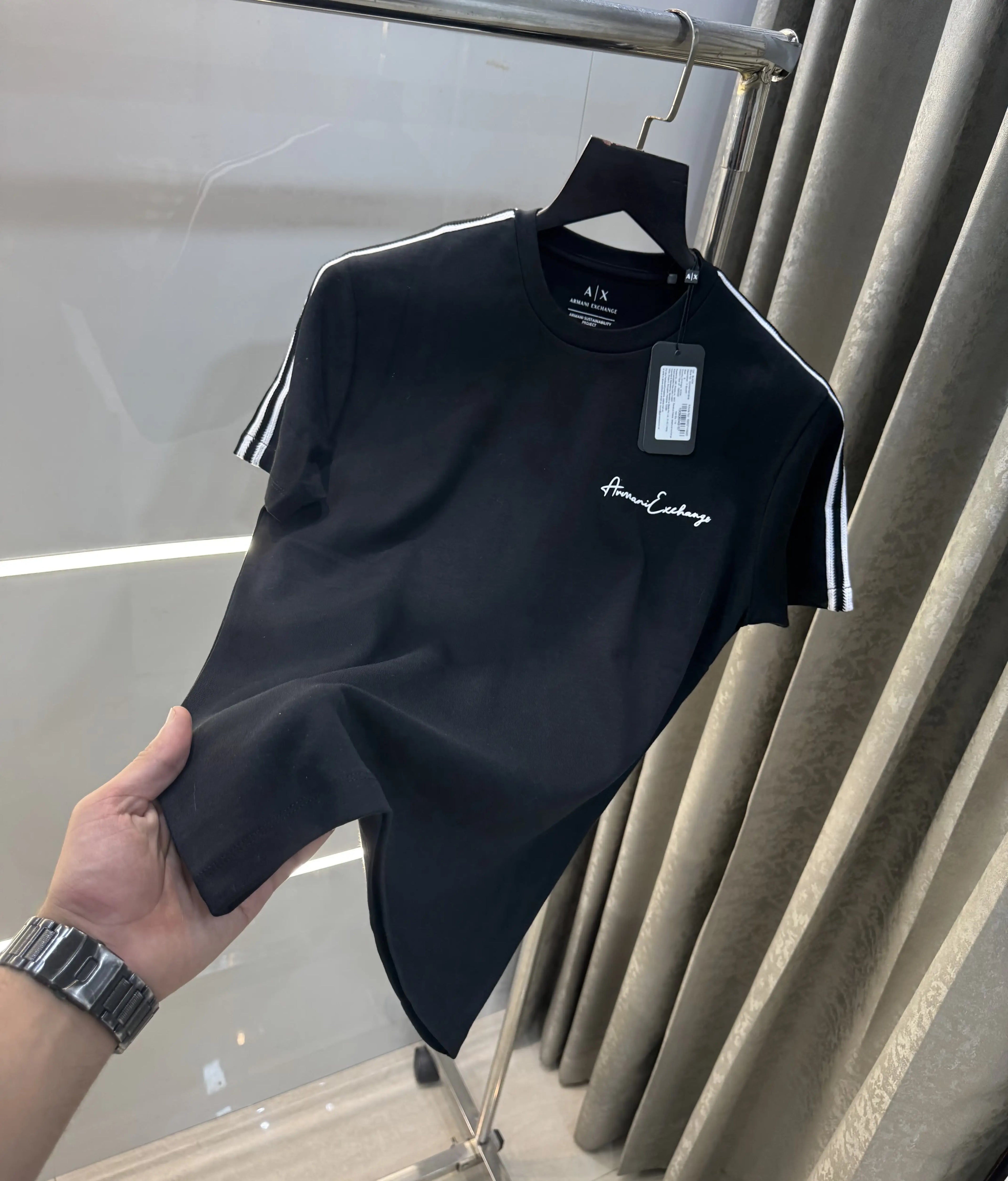 Arman i Exchange Black Logo Print Imported T-Shirt