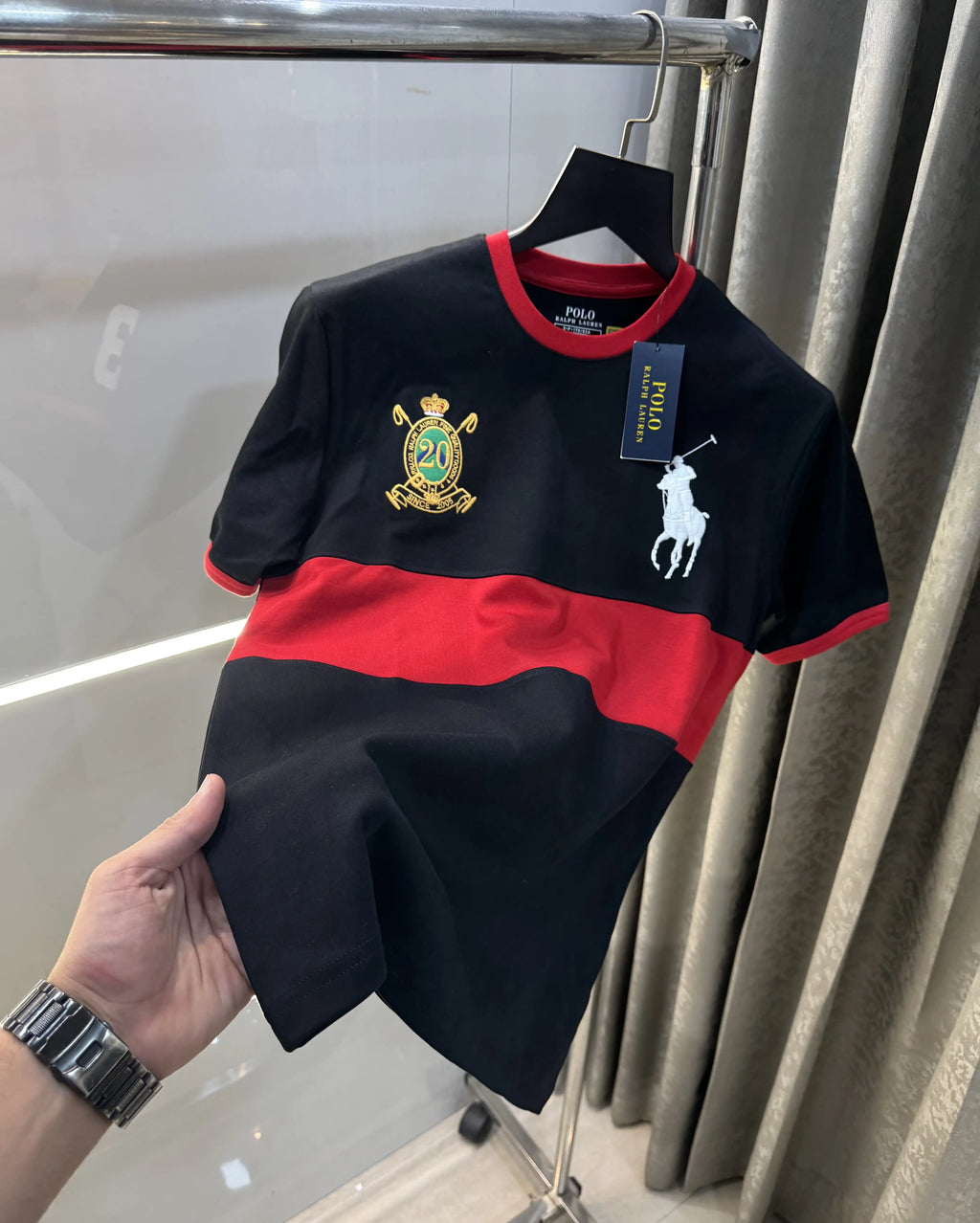 Ralph Lauren Black Logo Work Imported T-Shirt
