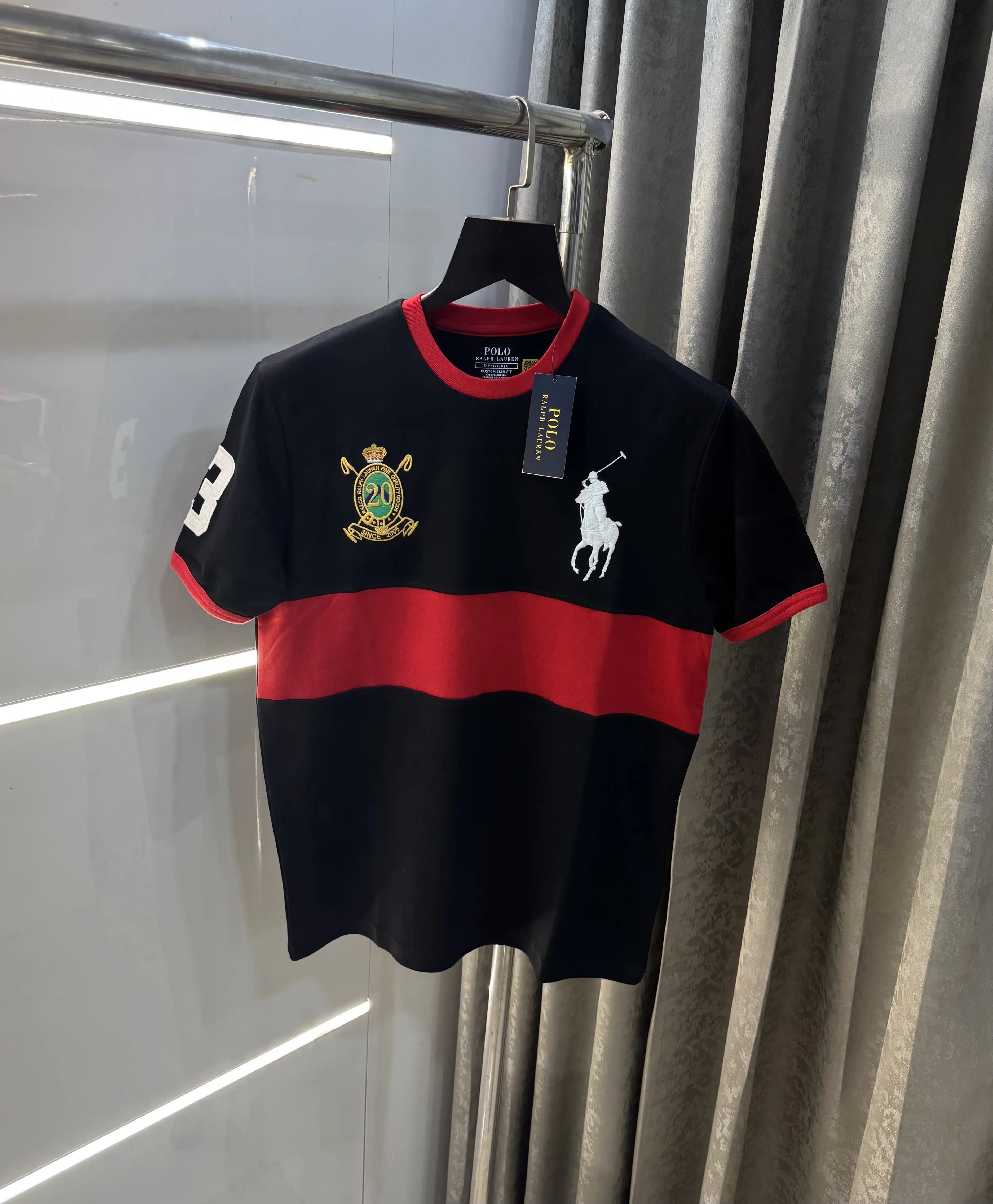 Ralph Lauren Black Logo Work Imported T-Shirt