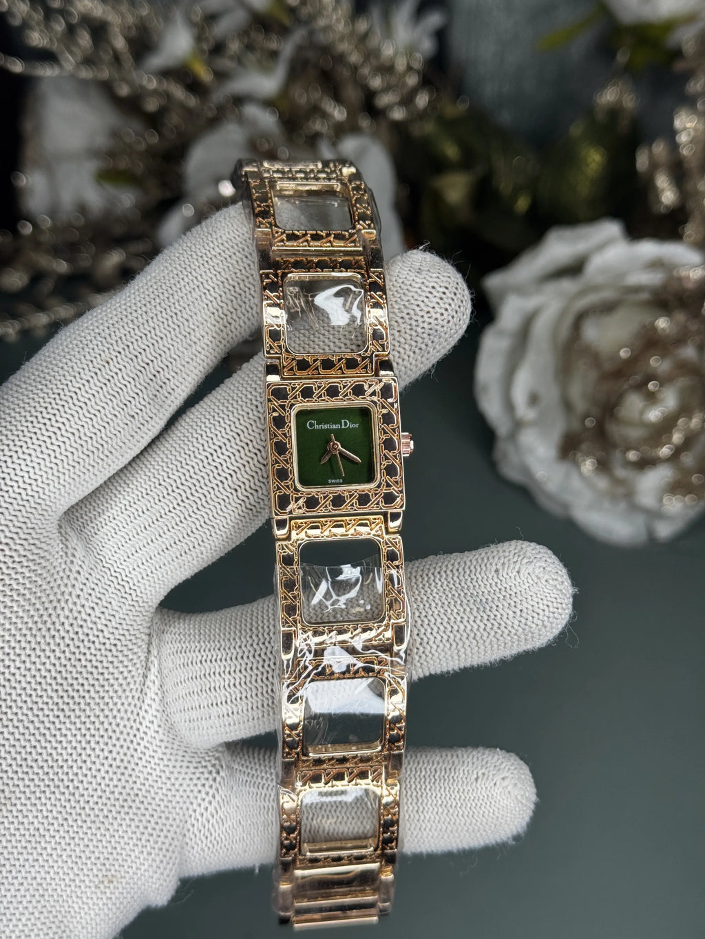 Dio r Bracelet Rose Gold Green Premium Ladies watch
