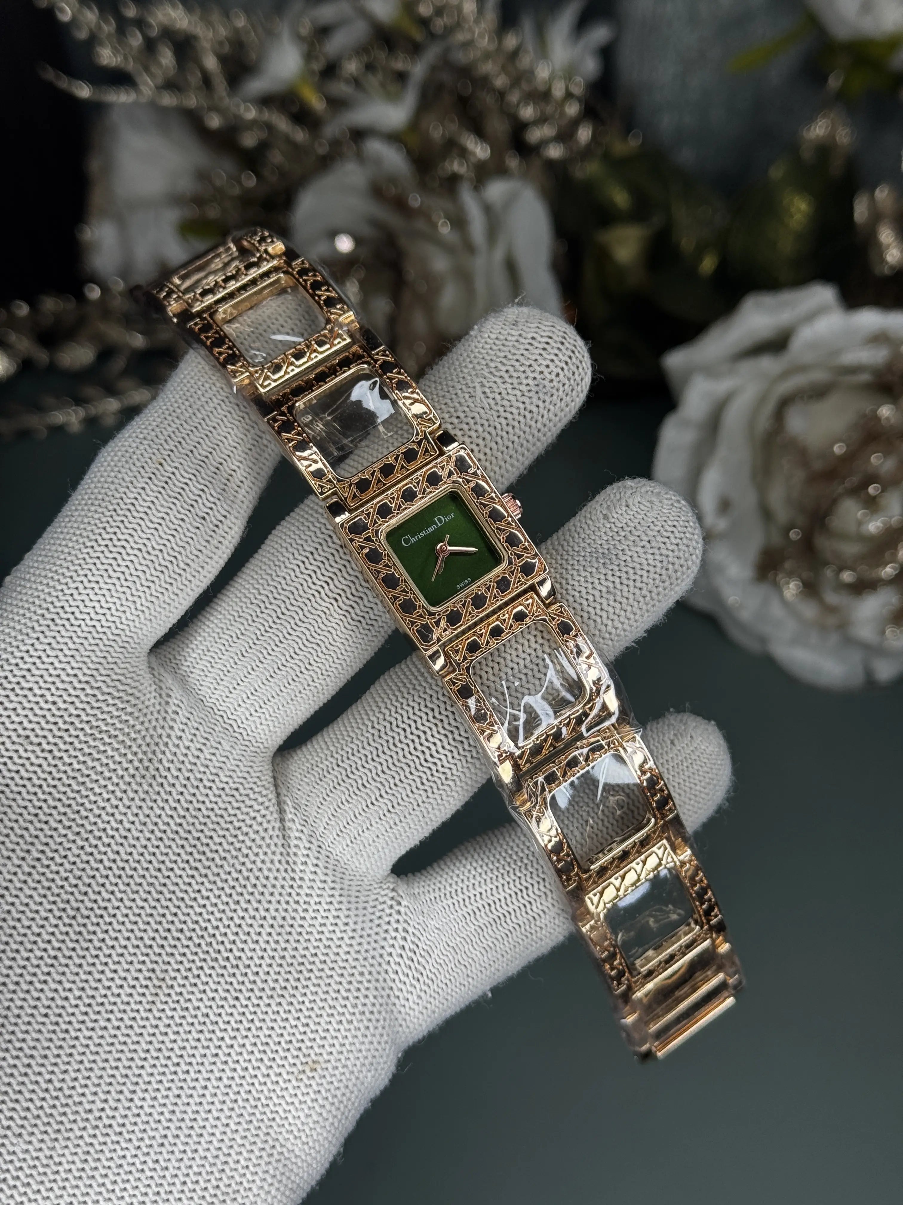 Dio r Bracelet Rose Gold Green Premium Ladies watch