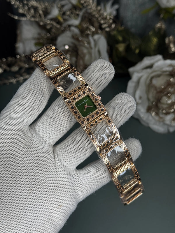 Dio r Bracelet Rose Gold Green Premium Ladies watch