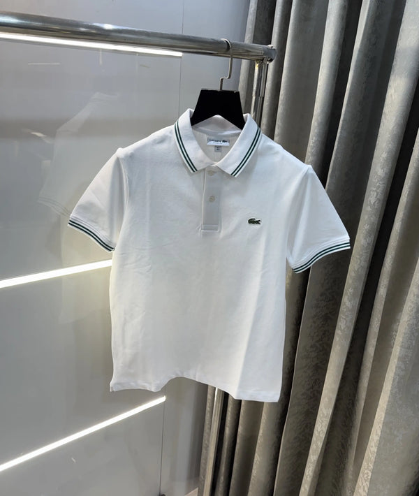 Lacost e White Embroidery Logo Premium Polo T-Shirt