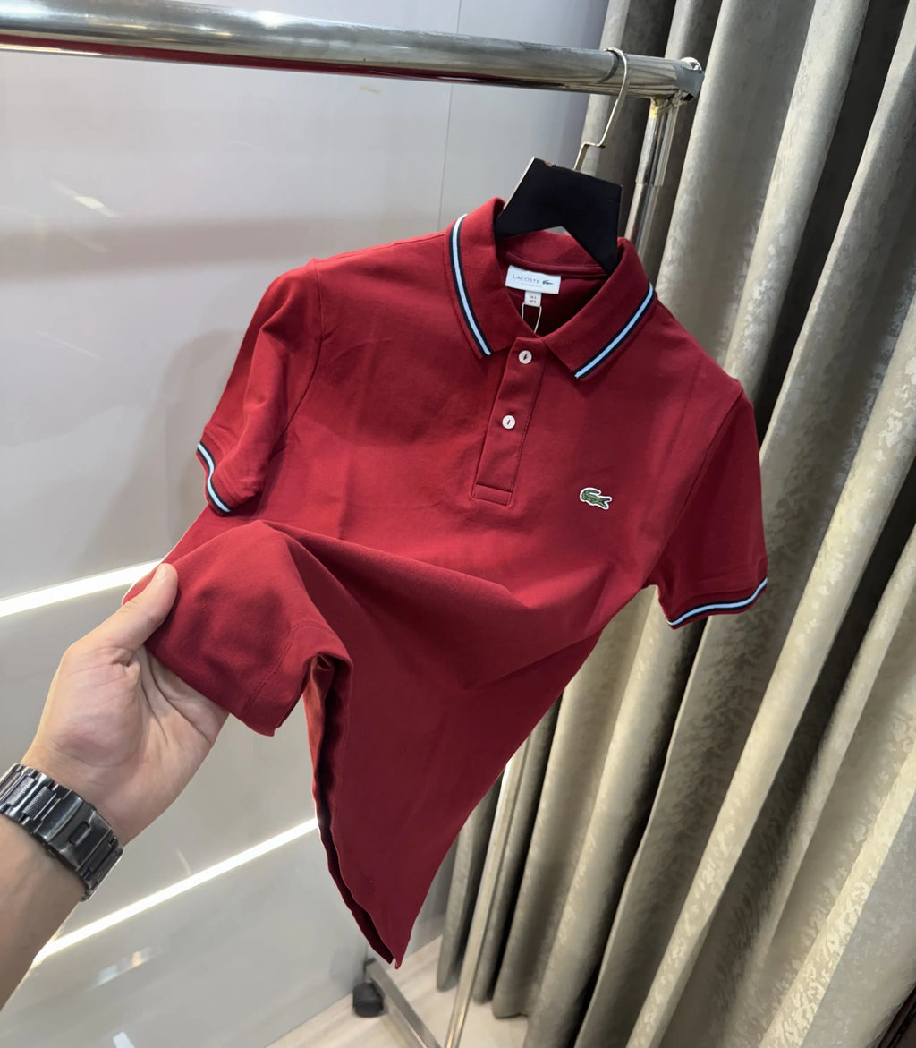 Lacost e Maroon Embroidery Logo Premium Polo T-Shirt