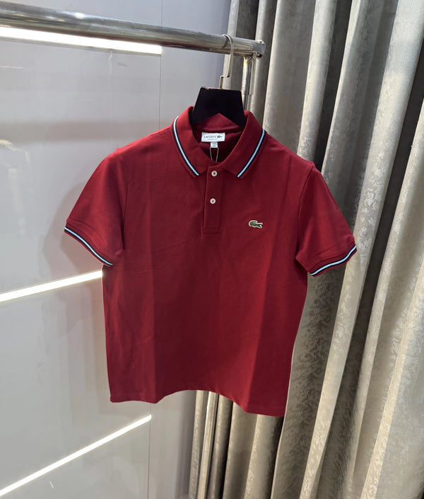 Lacost e Maroon Embroidery Logo Premium Polo T-Shirt