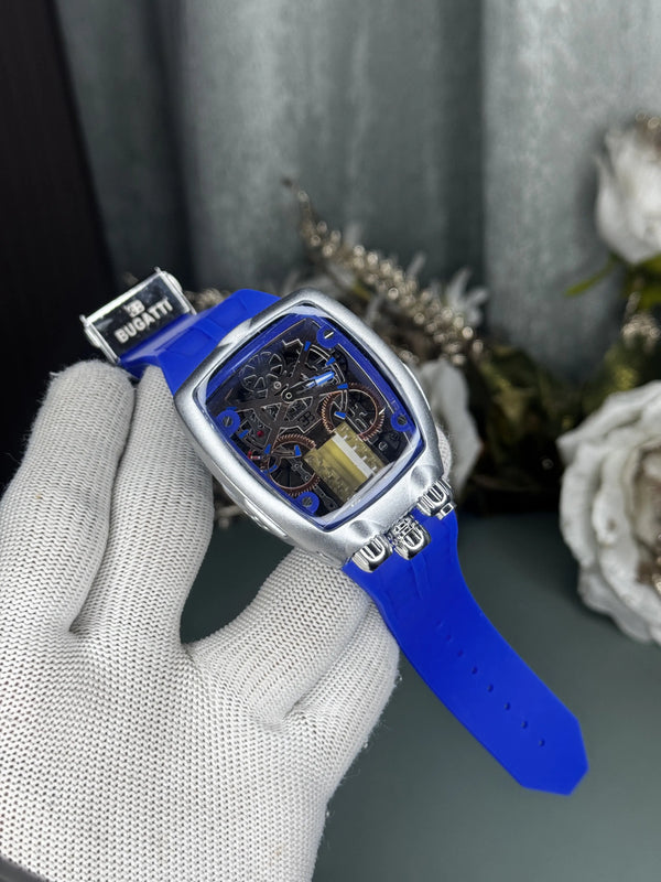 Jacob&Co. Bugatt i Silver Blue Premium Quartz Watch