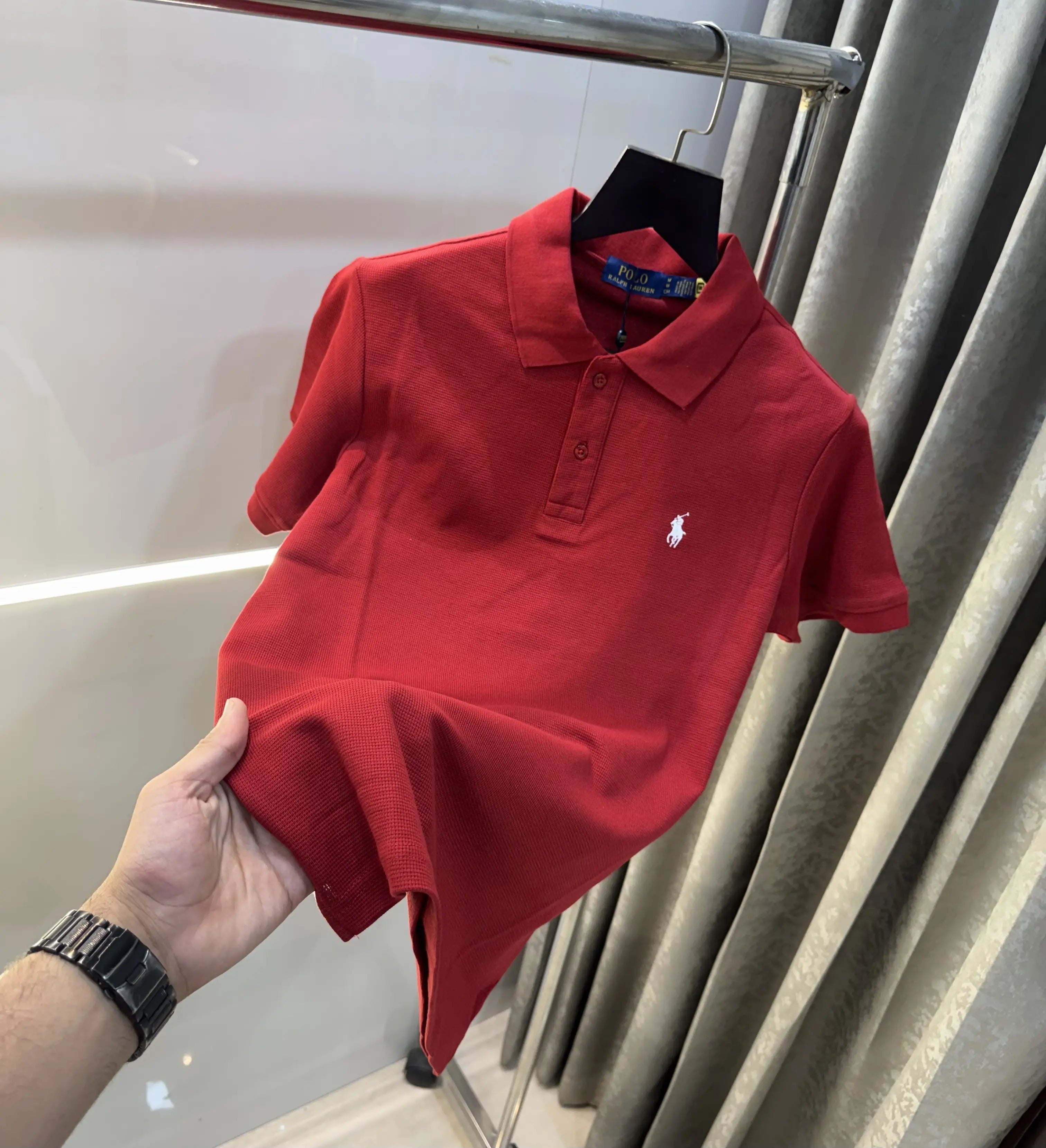 Ralph Lauren Red Embroidery Logo Knitted Polo T-shirt Main image