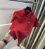 Ralph Lauren Red Embroidery Logo Knitted Polo T-shirt