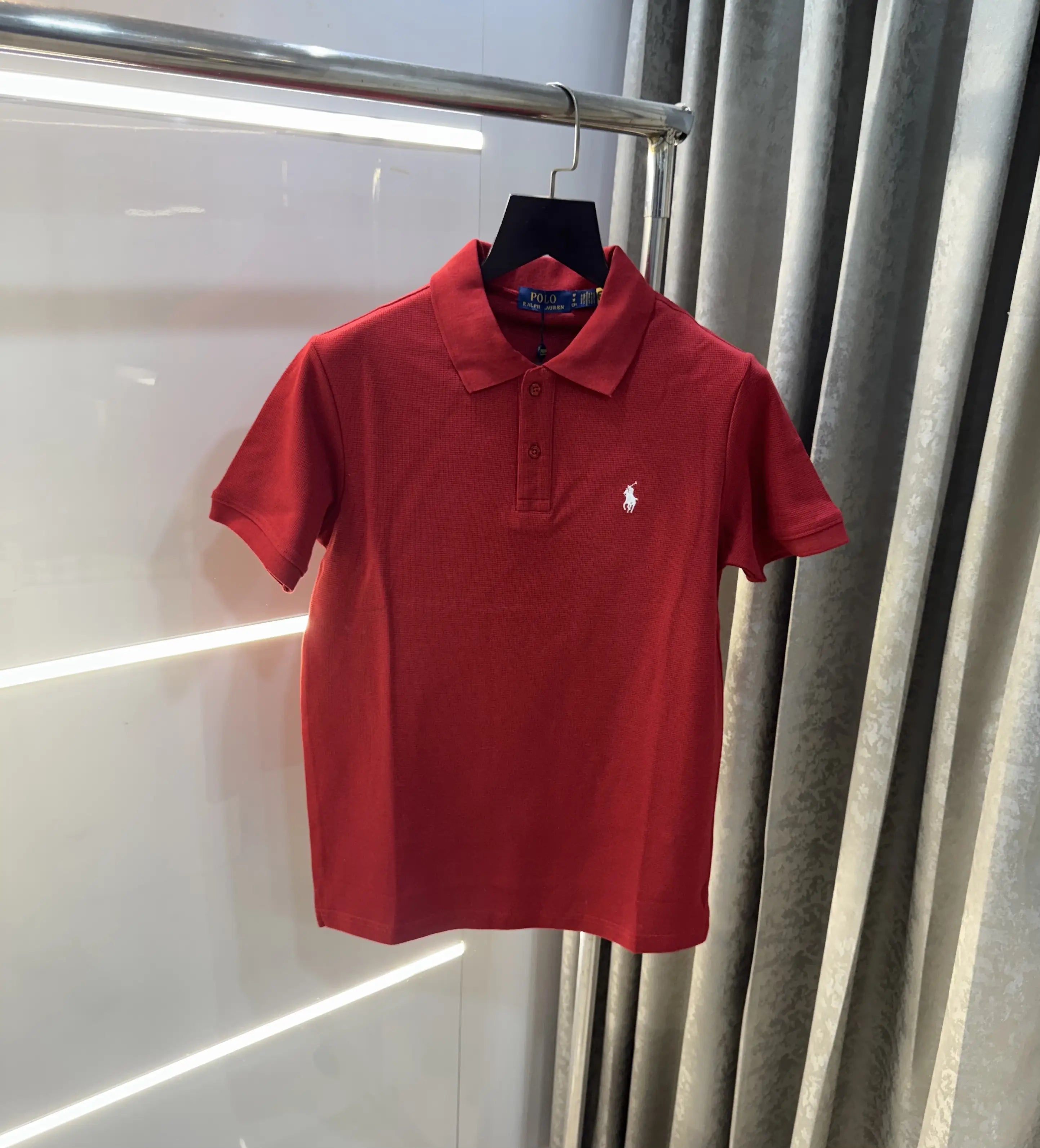 Ralph Lauren Red Embroidery Logo Knitted Polo T-shirt Secondary image
