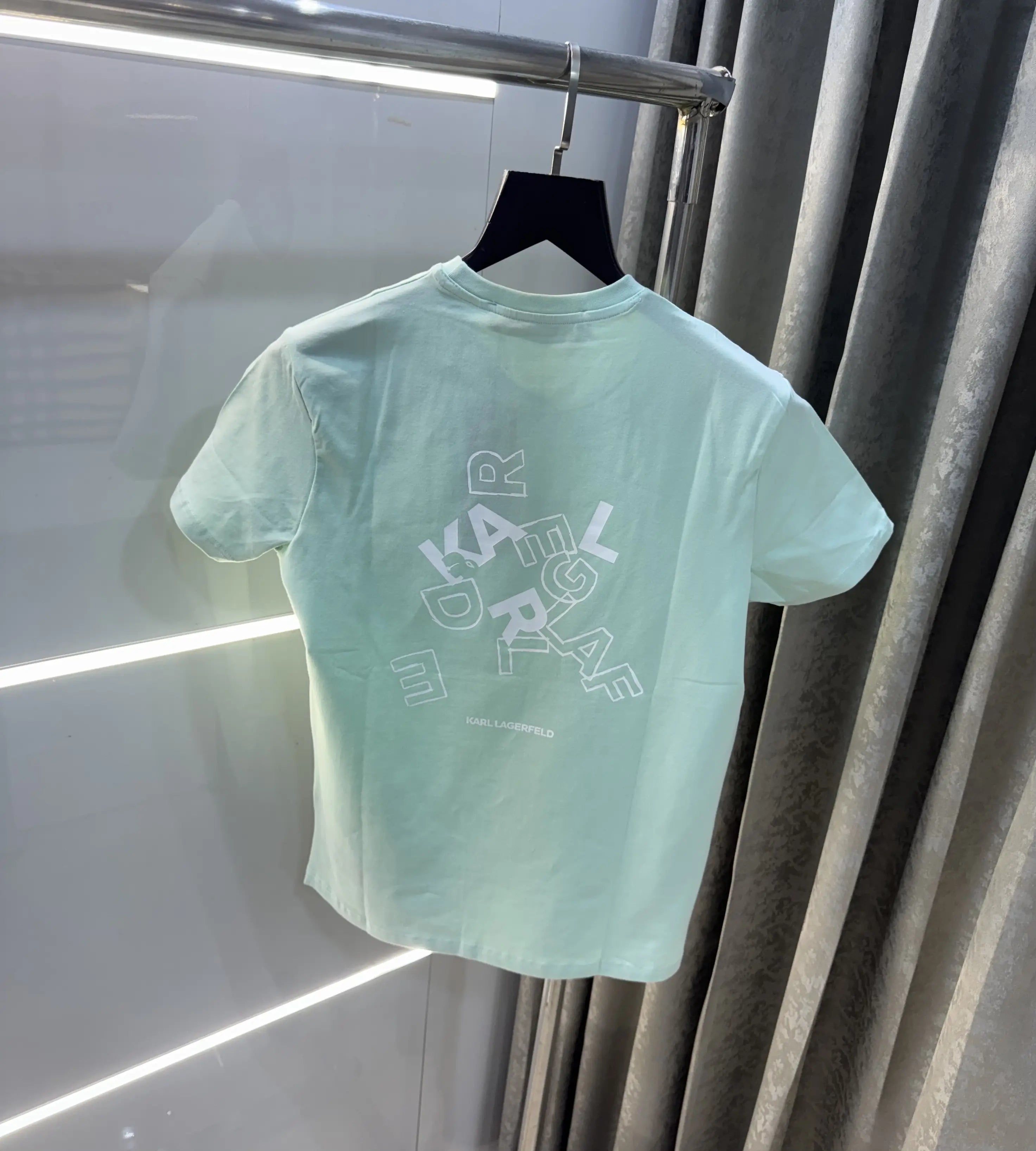 Karl Lagerfeld Aqua Green Logo Work Premium T-Shirt Secondary image