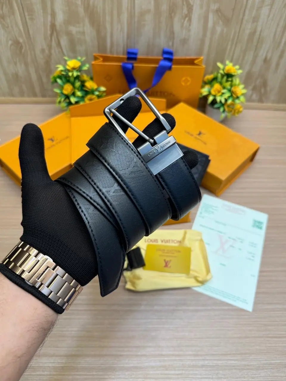 LOUIS_VUITTON_2 Buckle Belt & wallet Combo C448