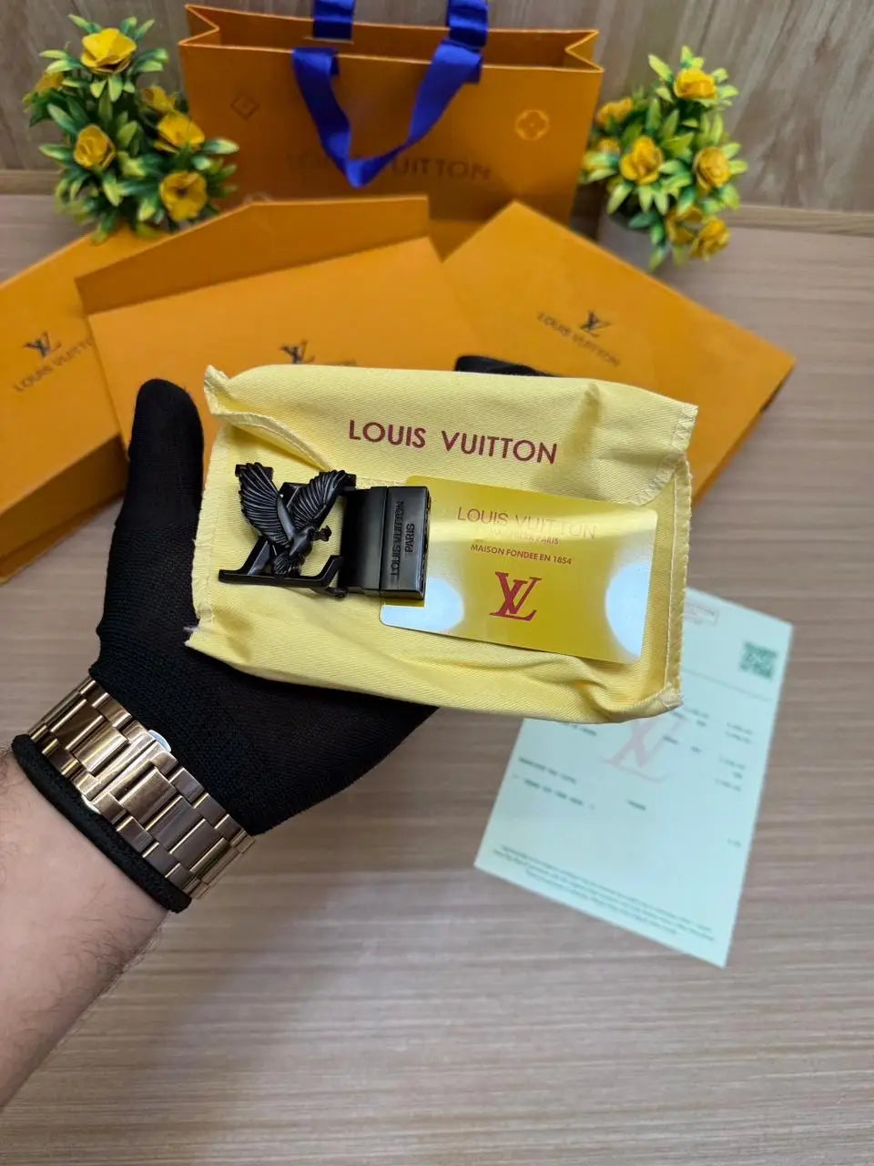 LOUIS_VUITTON_2 Buckle Belt & wallet Combo C448