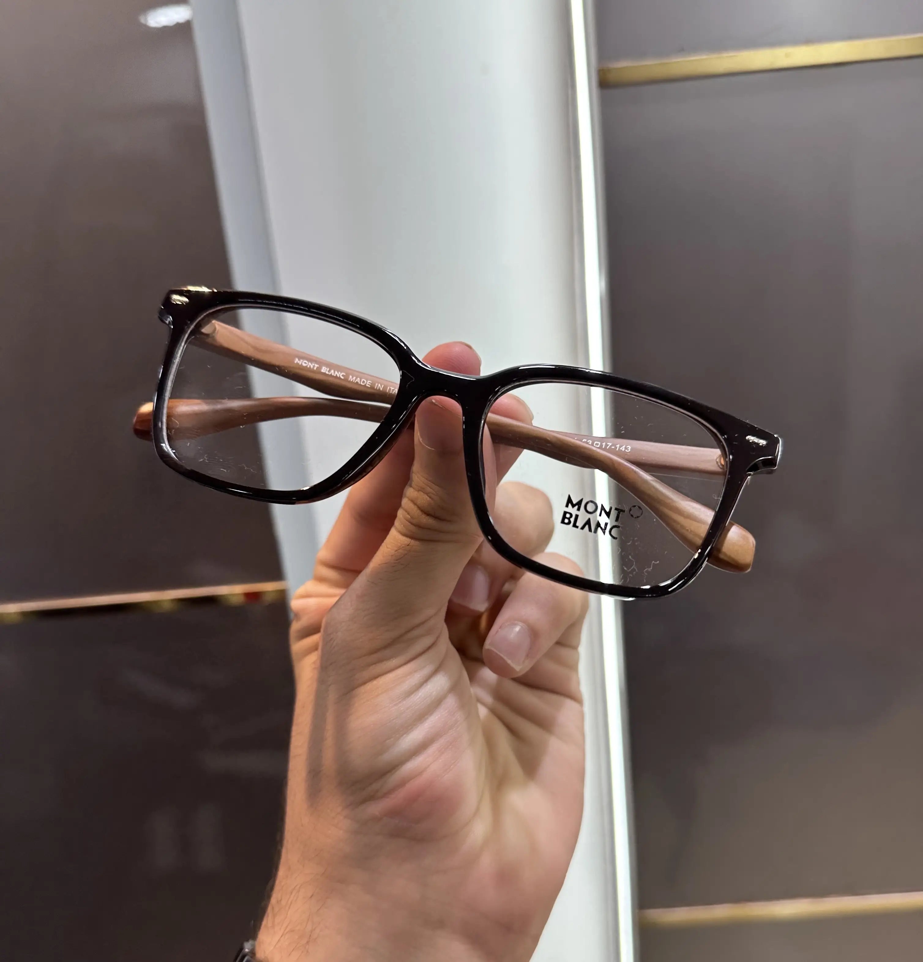 Mont Blanc Wooden Glossy Black Premium Glasses 5186