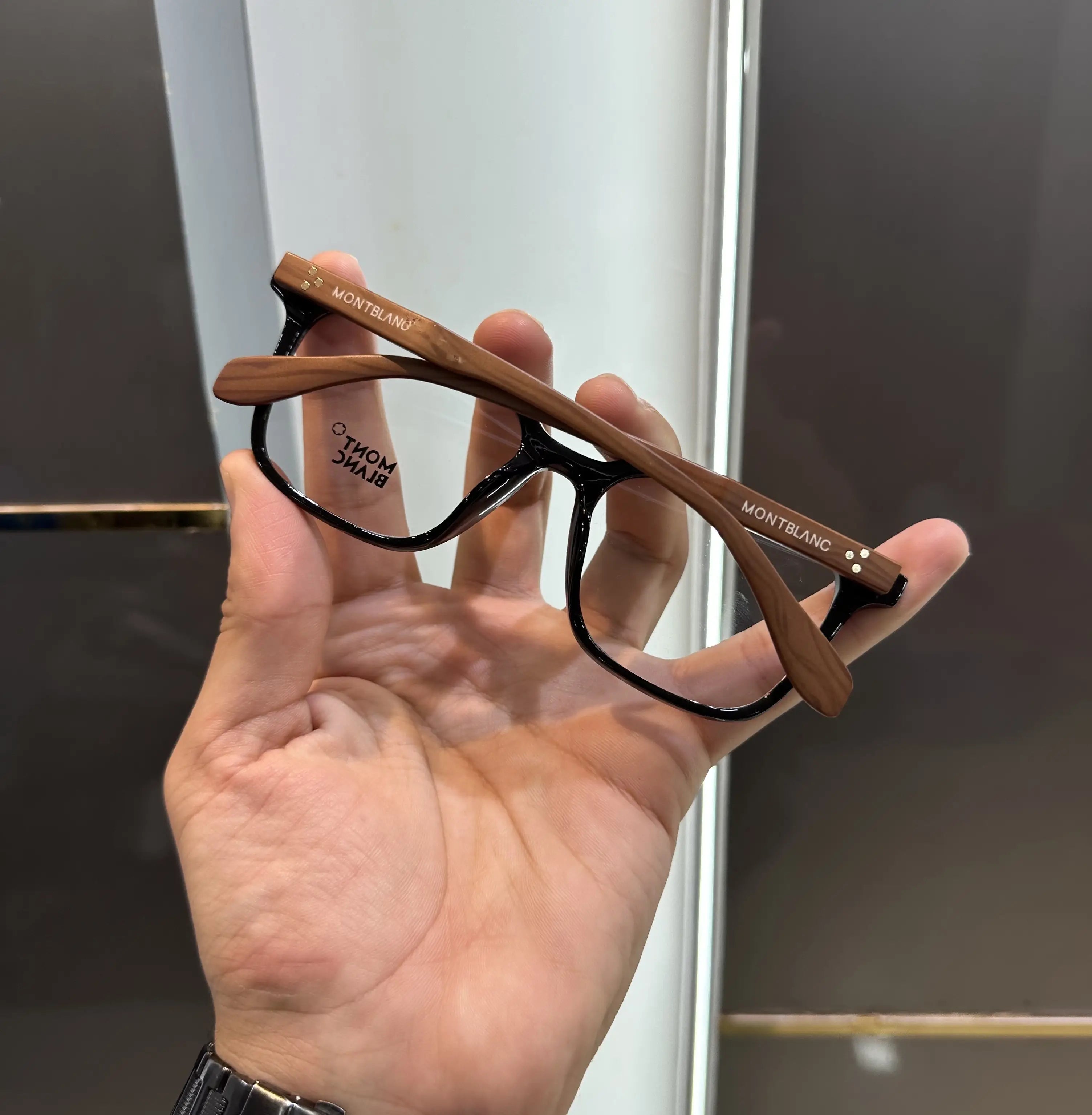 Mont Blanc Wooden Glossy Black Premium Glasses 5186