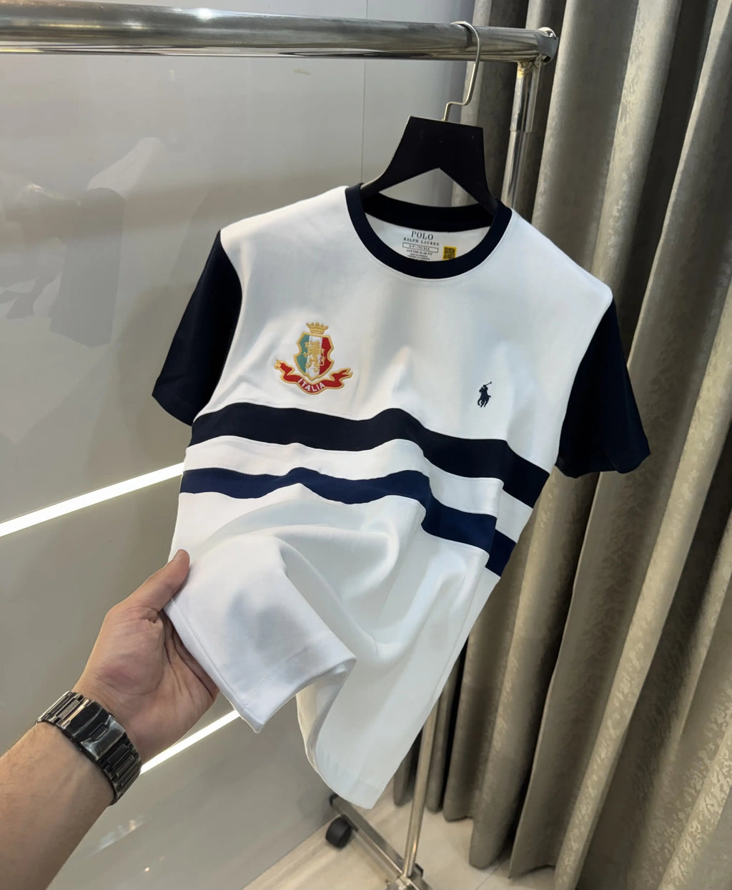 Ralph Lauren White Logo Work Imported T-Shirt