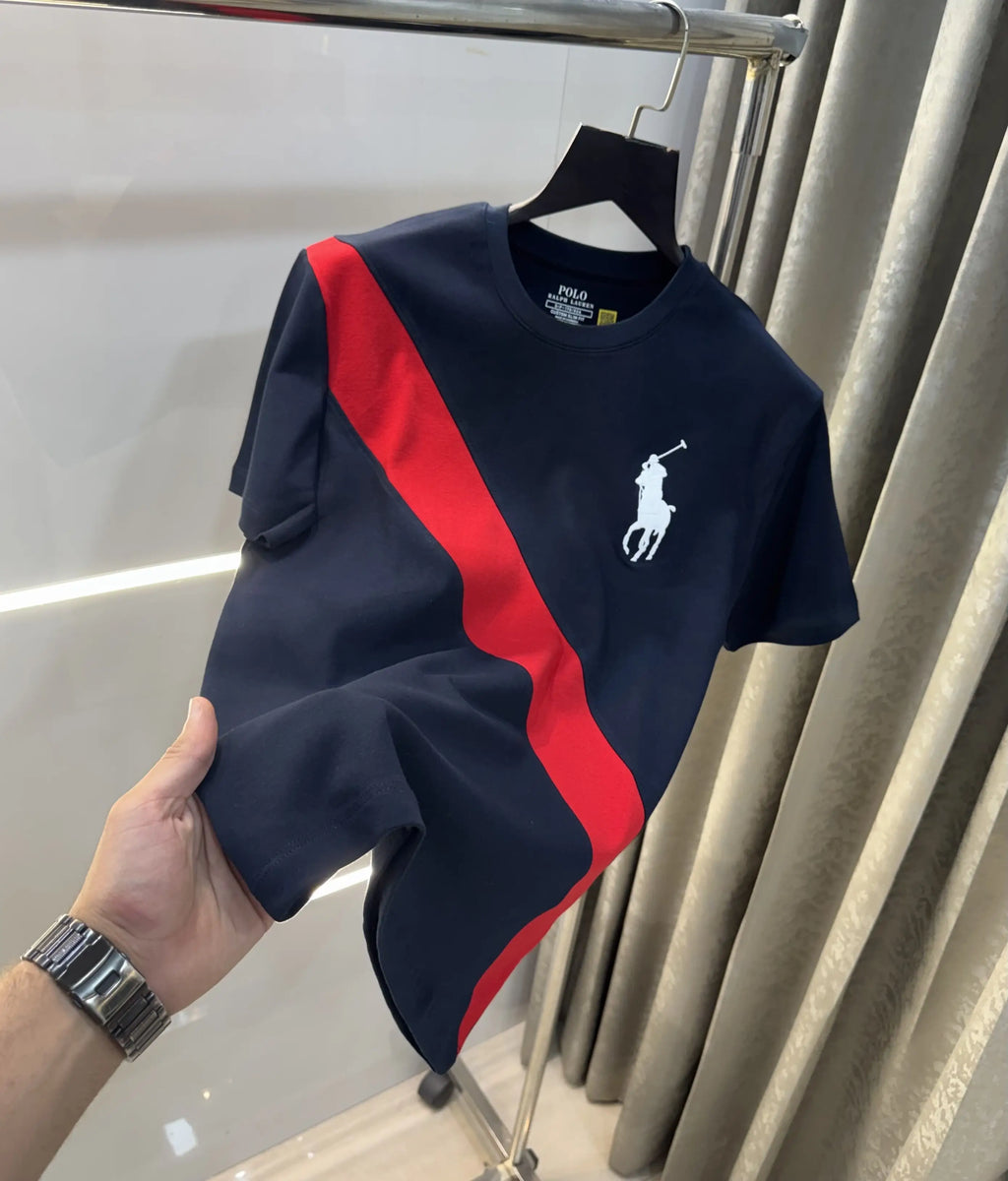 Ralph Lauren Navy Blue Logo Work Imported T-Shirt