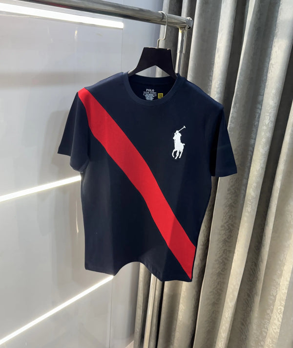 Ralph Lauren Navy Blue Logo Work Imported T-Shirt