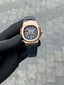 Pate_k Phillipe Leather Belt Rose Gold Blue