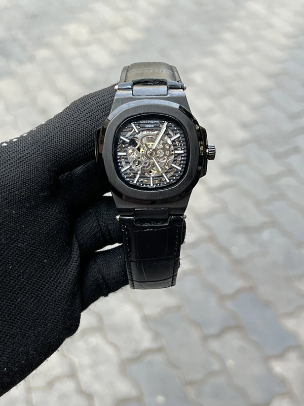 Pate_k Phillipe Automatic Leather Black