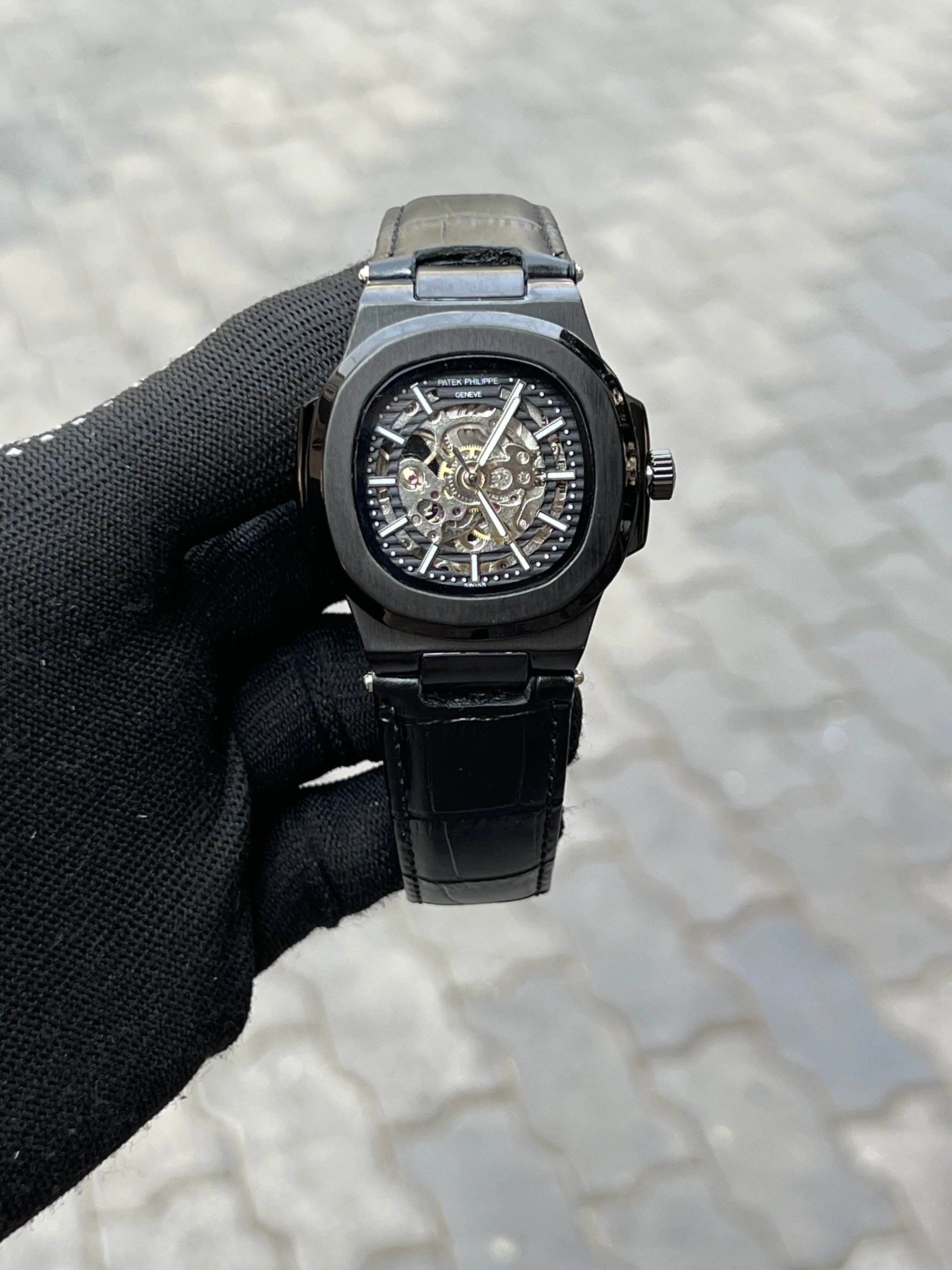 Pate_k Phillipe Automatic Leather Black